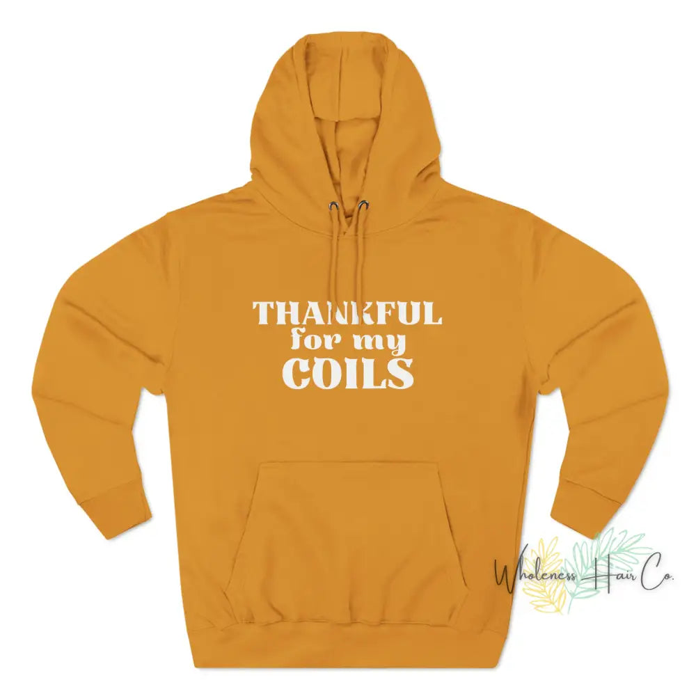 Thankful Coils Unisex Premium Pullover Hoodie Mustard / Xs