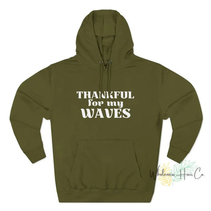 Thankful Waves Unisex Premium Pullover Hoodie Army Green / Xs