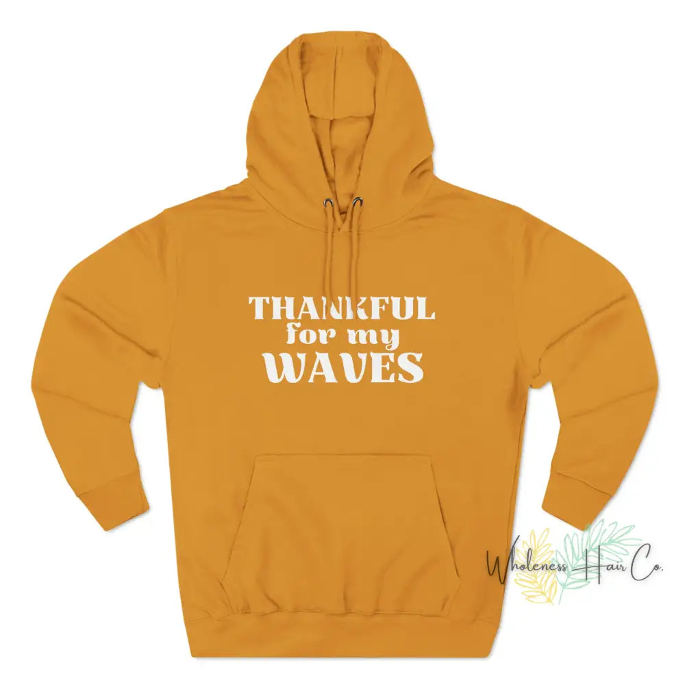 Thankful Waves Unisex Premium Pullover Hoodie Mustard / Xs